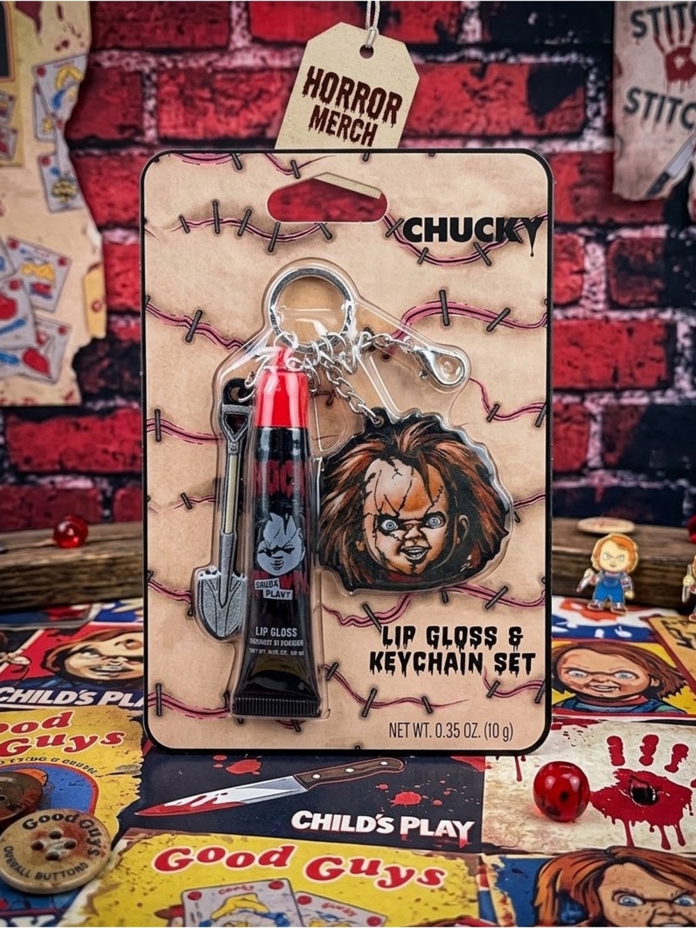 Chucky Lip Gloss & Keychain Set- Horror Merch